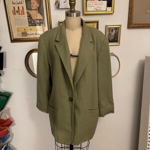 Sag Harbor 100% Wool Blazer - Olive Green